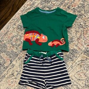 Baby Boden Green and Navy Kids Matching Set